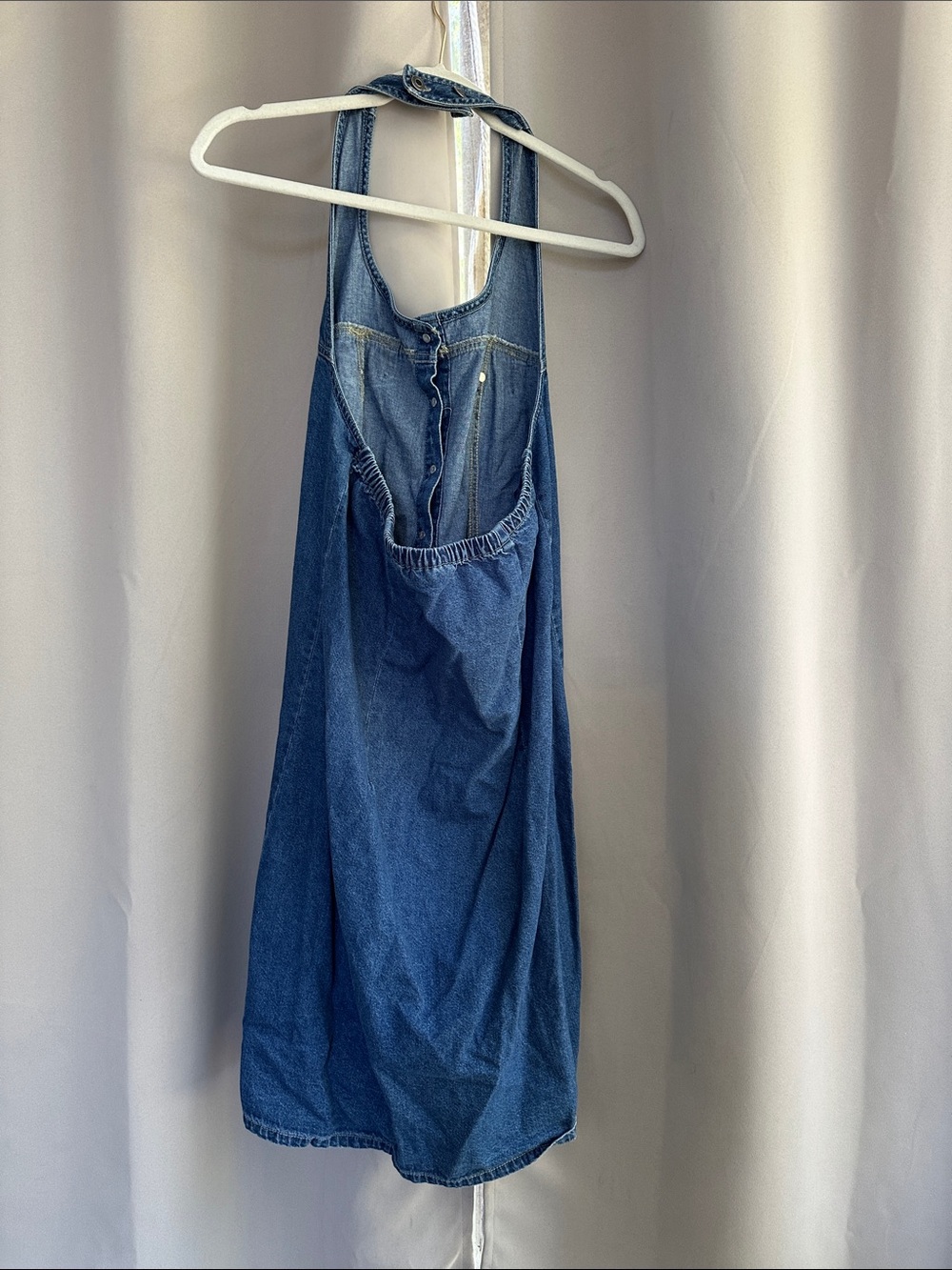 Faded Glory Blue Sleeveless Button-Front Denim Dress sz L - Picture 3 of 4